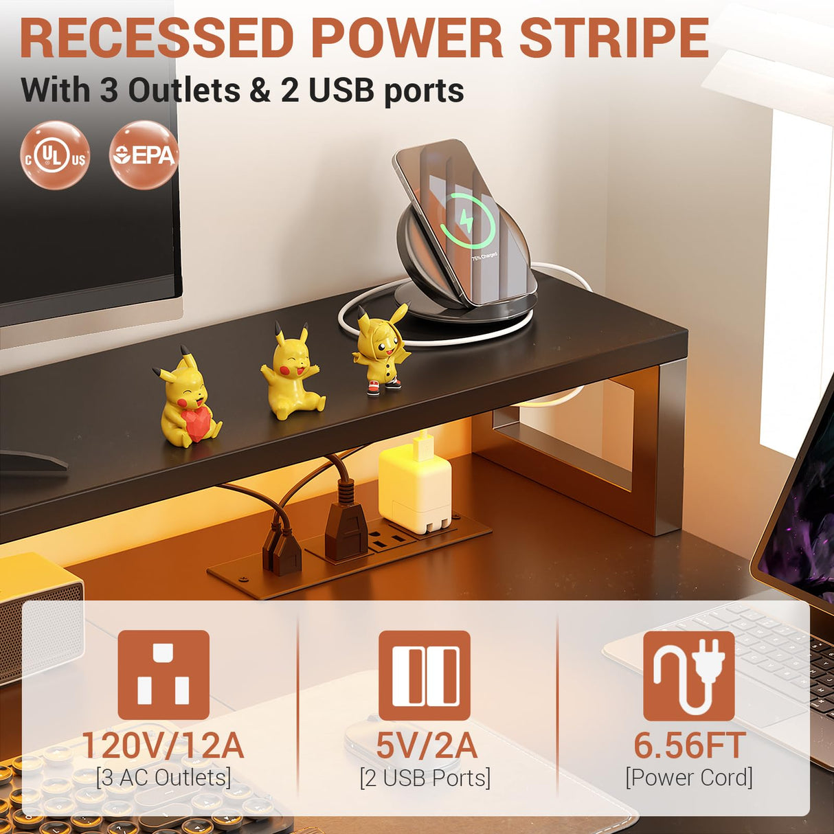 Aheaplus L Shaped Desk with File Drawer, 72.8" Reversible L Shaped Computer Desk with Power Outlet & LED Strip, Gaming Desk with Long Monitor Stand, Office Desk Corner Desk with Storage Shelf, Black Aheaplus