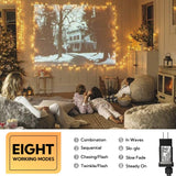 MYGOTO 33FT 100 LEDs String Lights,Green Wire Waterproof Fairy Lights 8 Modes 30V UL Certified Plug in Xmas Lights for Home, Garden, Wedding, Party, Christmas Decoration Indoor Outdoor (Warm White) Hopolon