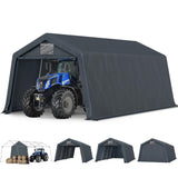 HERA'S PALACE 13x22 ft Heavy Duty Carport Portable Canopy Storage Shelter Shed with Metal Frame and Divider Curtain All-Season Tarp for Car Boat Truck Motorcycle HERA'S PALACE