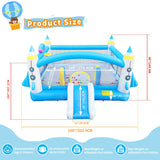 Large Bounce House for Big Kids, 16.5ft x 15ft Inflatable Bouncy Houses with Slide, Bouncy Area, Obstacle Arch, Basketball Hoop & Dart Game, Blue Bouncer Jump House Holds 6 Kids Aged 3-10, 650W Blower Ytonisld