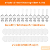 MGBISYI Sublimation Keychain Blanks,Sublimation Pendant Blanks,Angel Wings Ornament for Printing Pendant Jewelry Making, Gifts for Women (12 Sets) MGBISYI