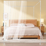 ZAWAYINE Canopy Bed Frame,Stainless Steel Four Corner Bed Canopy Poles Mosquito Net Frame Thickened Metal Canopy Frame Poles for Metal and Wood Bed Frames, Bedroom Decor Upgrade,59"x78"x78"(Queen) ZAWAYINE