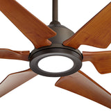 Casa Vieja 72" Power Hawk Modern Large Indoor Outdoor Ceiling Fan with Light LED Remote Control Oil Rubbed Bronze Painted Wood Damp Rated for Patio Exterior Roof House Porch Gazebo Garage Barn Casa Vieja