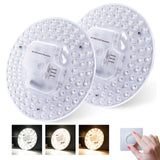 Lustaled 2Pack 36W LED Light Engine Retrofit Kit,6.69inch 3200LM 3CCT 3000K/4000K/5000K Dimmable Ceiling Fan Light Kits,AC 120-130V Ceiling Fan Light Replacement for Ceiling Flush Light Lustaled