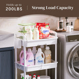 EaseSky Rolling Utility Cart with Drawer 3 Tier, Utility Storage Organizer with Plastic Shelf & Lockable Wheels Multifunctional Storage Cart for Kitchen, Bathroom, Office, Living Room, White EaseSky