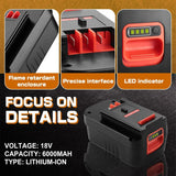 Powilling 2Pack 6.5Ah Lithium Battery Replacement for Black and Decker 18V Battery Firestorm 18v Battery HPB18 HPB18-OPE 244760-00 A1718 FS18FL FSB18 Firestorm 18V Battery(Charger Included) Powilling