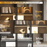 WOODTIME 78.7" H Display Storage Cabinet with Tempered Glass Doors & 3-Color Light, Wooden Curio Cabinet Bookcase Bookshelf with 4-Tier Shelves & 2 Drawers for Home Office Living Room Salon, Black WOODTIME