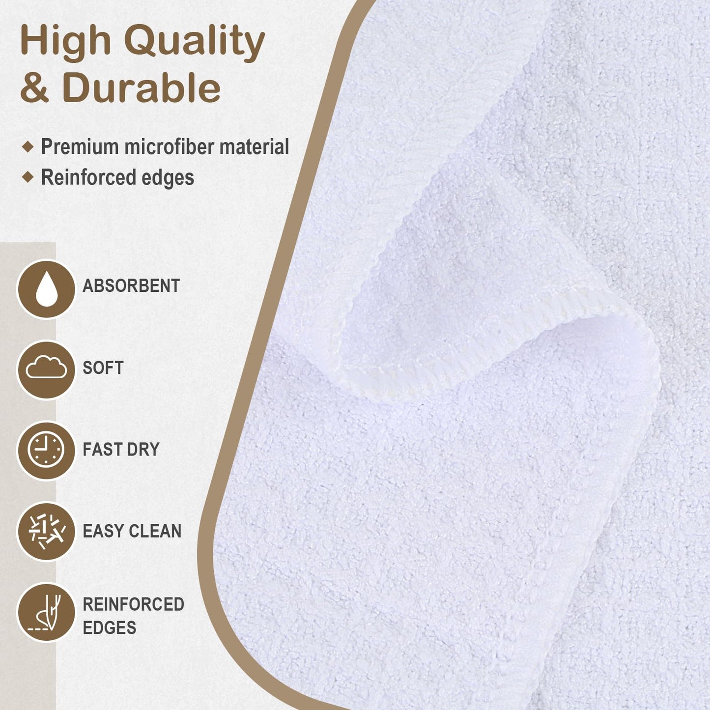 SINLAND Kitchen Towels Premium Sublimation Blank Towels Fast Drying Tea Towel Polyester Dish Towels for Drying Dishes 16 Inch X 24 Inch 10 Pack White