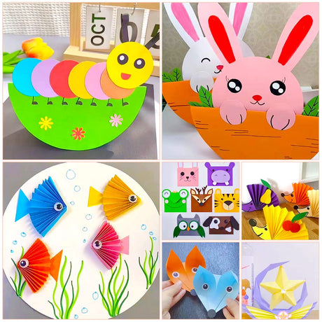 IOOLEEM Origami Paper, 200 Sheets, 20 Colors, 6 Inch Square, Double Sided Colored paper. IOOLEEM