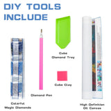 Diymood DIY 5D Diamond Painting Kits for Adults Dinosaur - Paint with Diamond Art Kits for Adults Waterfalls Full Drill Round Canvas Mosaic Beginner Home Wall Decor Gift 12x16 inch z12 Diymood