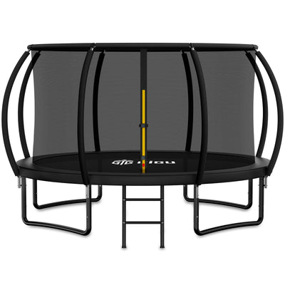 Gigu 14 FT Trampoline with Basketball Hoop Water Sprinkler Spiral Ground Stakes Trampolines Outdoor Yard for Adults Kids