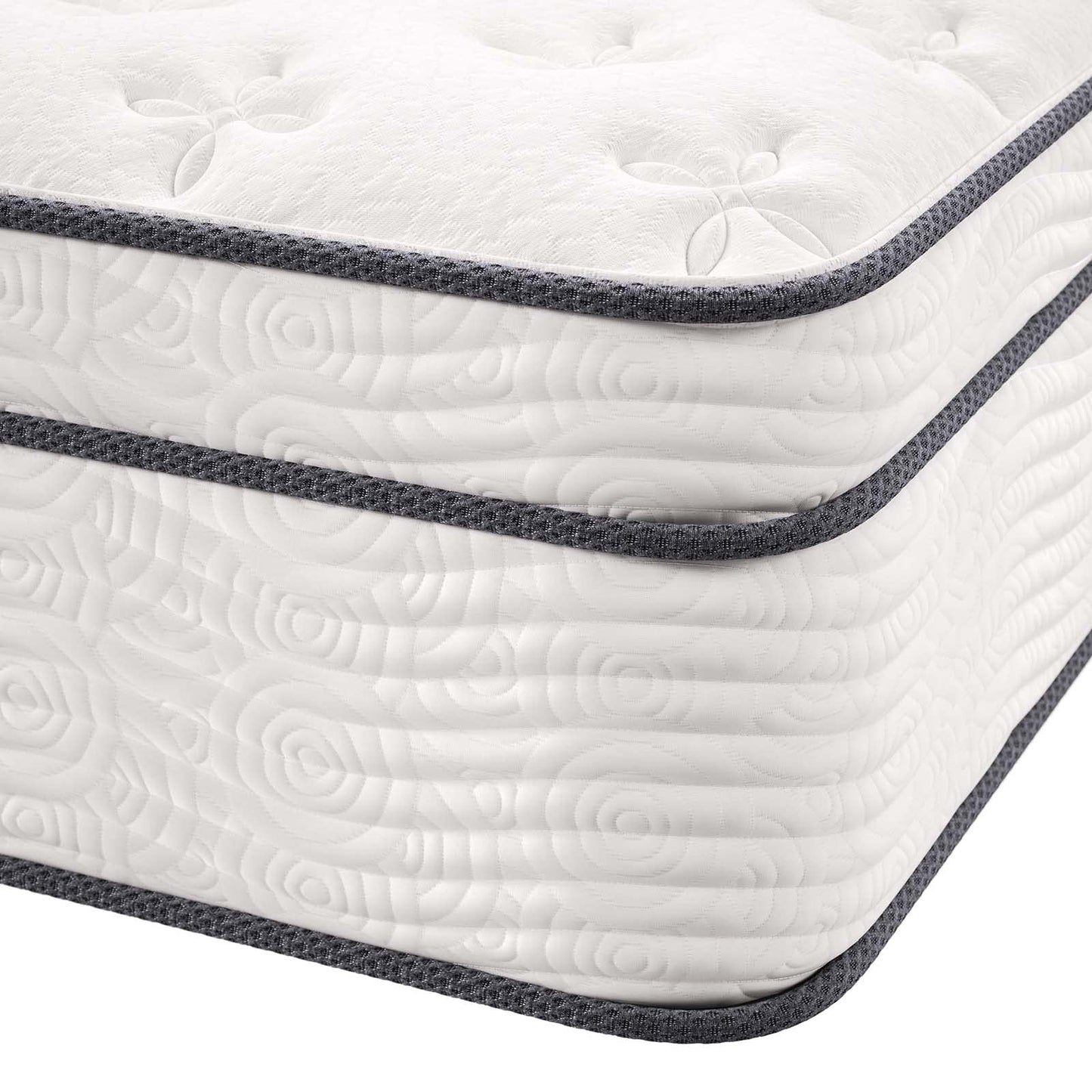 Modway Jenna 14” Innerspring and Memory Foam California King Mattress With Individually Encased Coils, White