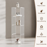 Acrylic Display Cabinet, 4-Tier Display Case in Bedroom, Living Room, Playroom, Modern Style (16" D x 16" W x 62" H) bitaycan
