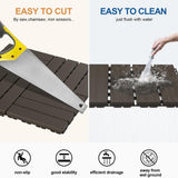 Goovilla Plastic Interlocking Deck Tiles, 9 Pack Patio Deck Tiles, 12"x12" Waterproof Outdoor Flooring All Weather Use, Patio Floor Decking Tiles for Porch Poolside Balcony Backyard, Dark Coffee Goovilla
