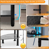 HONGOUZWL Corner Shelf with LED Lights, 6-Tier Corner Bookshelf, 66'' Organizer Book Shelf Shelves Steel Frame Display Stand with Living Room, Bedroom, Study, Black HONGOUZWL