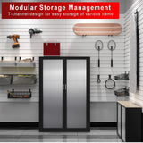 Ginchain Garage Slatwall Panel Wall Organizer - Slat Wall Paneling Sheets with Hooks, Interlocking PVC Panels for Tool Organization Mounted Storage Systems Ginchain