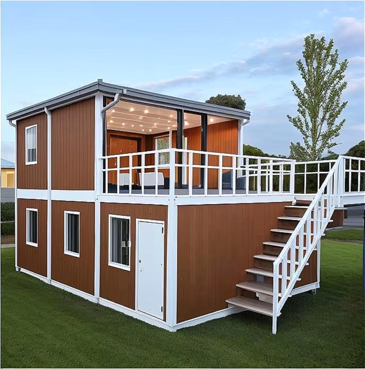 20Ft&40Ft Tiny Home for Sale Prefab, Homes to Live in Adults with 3 bedrooms, 1 Fully Equipped Bathroom and Kitchen, Living Room,Amazon Prefab House, Portable Modern Villa Generic
