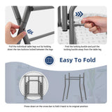 Byliable Cocktail Table 28in Folding Round High Top Indoor Outdoor with Removable Legs, Tall Bistro Foldable Bar Height Table for Parties, Patio, Backyard, Dining, Wedding, White- 2PCS Byliable