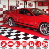 Big Floors RaceDeck Diamond Plate Design, Durable Interlocking Modular Garage Flooring Tile (48 Pack), Graphite Big Floors