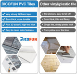 DICOFUN Distressed Wood Peel and Stick Backsplash Wall Tiles, 12"x12" Thick PVC Subway Tile for Kitchen Backsplash, 10 Sheets DICOFUN