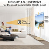 TV Floor Stand for 32-75 Inch Plasma LCD LED OLED Flat Panel or Curved Screen TVs, Swivel TV Stand Mount with Height Adjustment and Sturdy Wood Base, White TAVR Furniture