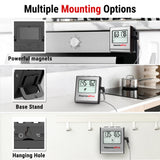 ThermoPro TP16 Large LCD Digital Cooking Food Meat Thermometer for Smoker Oven Kitchen BBQ Grill Thermometer Clock Timer with Stainless Steel Temperature Probe ThermoPro