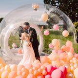 10FT Inflatable Bubble House, PVC Inflatable Balloon House for Kids and Adults with 100 Balloons Clear Bubble House Dome Inflatable with Blower& Pump for Birthday Outdoor Backyard Wedding Party Rental Heipigo