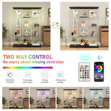 TRJQBCC 3 Column 2 Doors Tempered Glass Display Cabinet with LED Lights Strip, 4-Shelf Wooden Removable Curio Storage Cabinet with Casters, 65" H Lock Display Case Bookshelf for Home & Office (Black) TRJQBCC