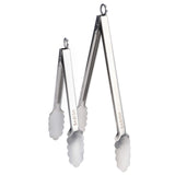 Babish 12” & 9” Locking Kitchen Tong Set, Stainless Steel Babish