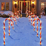 Bstge Christmas Decorations Outdoor, 10 Pcs Candy Cane Lights, 21'' Solar Pathway Lights with 8 Lighting Modes, Waterproof Garden Lights for Christmas Patio Yard Walkway Decorations Bstge