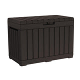 Keter Kentwood 50 Gallon Resin Deck Box-Organization and Storage for Patio Cushions, Throw Pillows and Garden Tools, Brown Keter