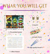 Christmas Paint by Numbers Kit for Adults Beginner,DIY Winter Painting by Numbers Kits,with 3 Brushes and Acrylic Paint(Without Frame), Home Wall Decor 12 x 16 in CZYWJMEI