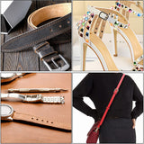 TLKKUE Adjustable Leather Hole Punching Tool Automatic Puncher with Wooden Handle Hollow Hole Punch with 6 Tips Size (1.5mm/2mm/2.5mm/3mm/3.5mm/4mm) for Leather Belt, Bag, Wristband TLKKUE