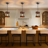 7PMBEANE Rustic Farmhouse Chandelier, Wood Small Pendant Light Fixtures, Modern Chandeliers for Dining Room, Kitchen Island, Office, Bedroom, 1-Light Chandelier for All Ceilings D 7.5" x H 8.8" 7PMBEANE