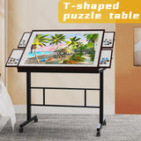 Jigsaw Puzzle Table 1500pcs, Adjustable Five Up Angles Puzzle Table with Drawers,Puzzle Board with Drawers,Puzzle Tables for Adults RAGOZONERY