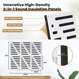 6-Pack Dual-Layer Acoustic Panels, 35.4" x 31.5" x 1.14" Professional Sound Absorption Panels, 2-in-1 Design with Polyester & Foam Layers, Self-adhesive Wall Panels for Studio Home Theater Office QUEENLINK