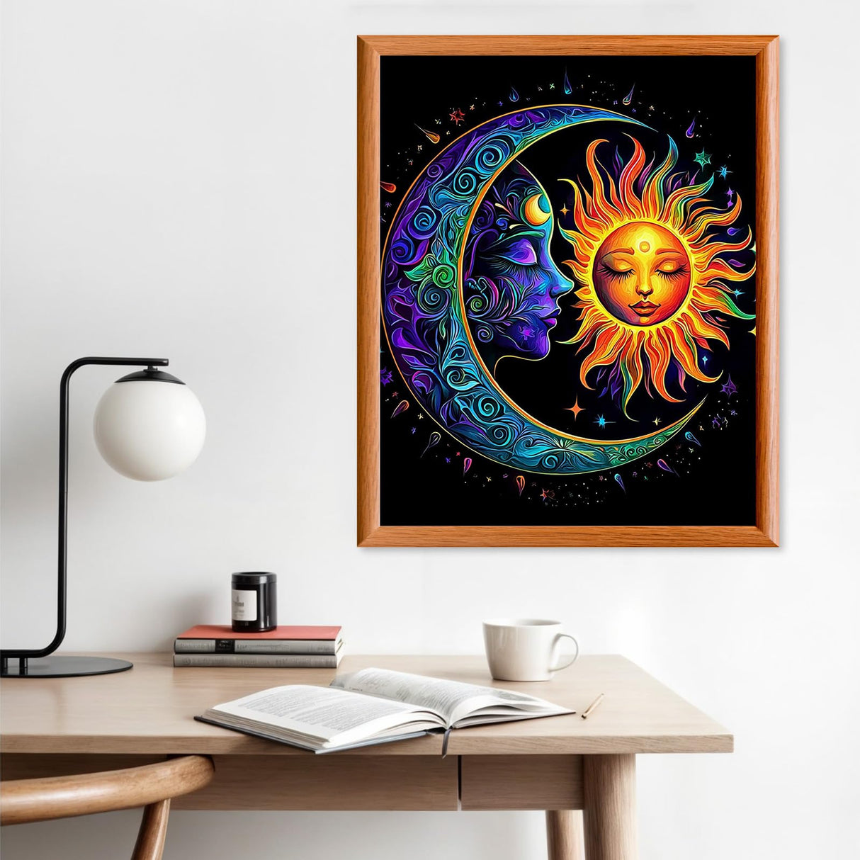 Lxmsja Moon Paint by Numbers Kit for Adults, Sun Acrylic Paint by Numbers for Adults Beginner, DIY Craft Supplies Oil Painting Kits for Home Wall Decor 16x20 inch (No Frame) Lxmsja