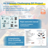 Quadrotor Drone DIY Kit: A Unique STEM Project with Brushless Motor, Optical Flow Hovering, One-Click Takeoff and Landing, and 360° Flip for DIY Enthusiasts to Learn Drone Basics EIELEDIY