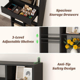 Armocity 8-Tier Book Shelf with Drawer, 73.6" Tall Bookcase and Bookshelf Modern Freestanding Open Display Shelves for Living Room Home Office, Bedroom, Black Armocity