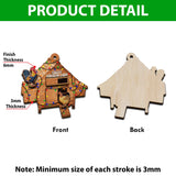 ROLOL Chicken Coop Ornaments, Funny Christmas Ornament Farmhouse Countrycore Seasonal Decor, Gift for Farmer, 2-Layer Wooden Ornaments 3.5 Inches ROLOL