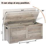 Timberer 39.4" Storage Chest, Wooden Storage Bench, Lift Top Toy Chest with 2 Safety Hinges, Large Toy Box, Entryway Bench for Living Room, Bedroom, Grey Timberer