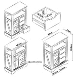 Panana Farmhouse Bathroom Floor Cabinet, Storage Cabinet with Sliding Barn 3 Drawers&Door Freestanding Small Cabinet for Bathroom, Kitchen, Laundry Room (White) Panana