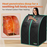 TOREAD Portable Far Infrared Sauna, 1 Person Full Body Sauna Tent with Heating Foot Pad & Folding Chair, Sauna for Infrared Home Spa, Time & Temp Remote Control (L 27.6’’ x W 31.5’’ x H 38.6’’) TOREAD