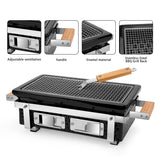 Onlyfire Charcoal BBQ Grill Hibachi Grill with Grid Lifter, Portable Yakitori Grill with Stainless Steel Grill Grate, BBQ Grill for Outdoor Camping Picnic Patio Backyard Cooking, 16 x 9 In Black ONLYFIRE GRILLS