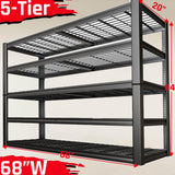 SKZNSA 68" Wide Heavy Duty Garage Shelving Units, 5-Tier Deep Storage Shelves,Black Metal Garage Shelves,Steel Shelf,Large Storage Rack,Industrial Shelving for Shop, 68" W x 20" D x 84" H SKZNSA