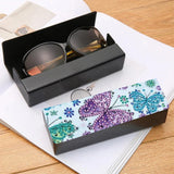 BAYUNOE Eye Glass Case Diamond Art Painting Portable Unisex Protective Case for Glasses Sunglasses Glasses Storage Box DIY Art Craft Gift -Butterfly BAYUNOE