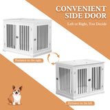 PUPETPO Furniture Style Dog Crate with Cushion, Dog Kennel Medium, Dog Crates, Dog Cage for Small and Medium Dogs, Decorative Dog Kennel with Flip-top Plate, Chew-Proof Metal Bars, White PUPETPO