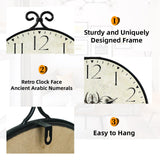 JUMBO DECOR 24 Inch Large Farmhouse Wall Clock, Wrought Iron Frame with Warm Gray Finish, Silent Battery Operated Wall Clock for Living Room Kitchen Bedroom JUMBO DECOR