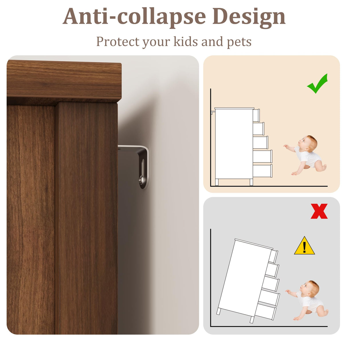 IDEALHOUSE Farmhouse 5 Drawer Dresser for Bedroom, 48" Tall Wood Dresser Chest of Drawer with Sliding Barn Door, Adjustable Shelf, Storage Organizer for Bedroom, Hallway, Living Room, Kitchen, Walnut IDEALHOUSE