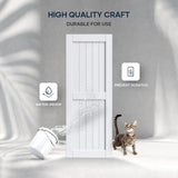 EaseLife 32in x 84in Sliding Barn Door with 5.5FT Barn Door Hardware Track Kit Included,Solid LVL Wood Slab Covered with Water-Proof & Scratch-Resistant PVC Surface,DIY Assembly,Easy Install,White EaseLife